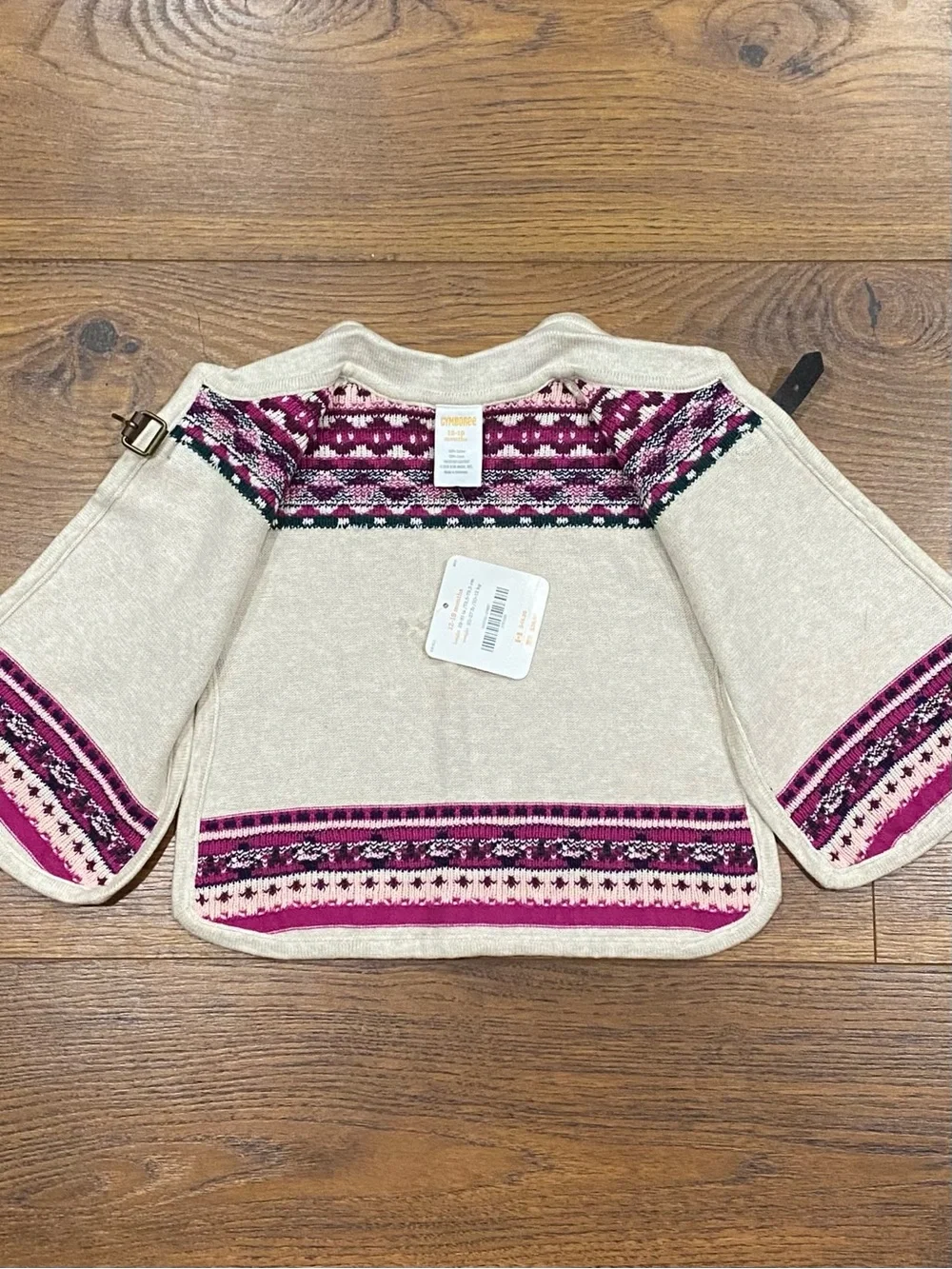 Gymboree Girls ‘Plum Pony’ Cream and Purple Cowgirl Poncho Size 12-18 Months